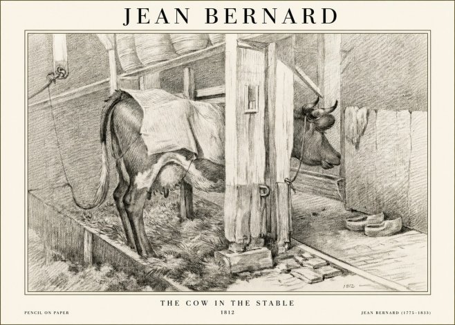 Jean Bernard The Cow in the Stable No1 - Plakat