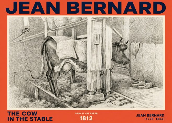 Jean Bernard The Cow in the Stable No2 - Plakat