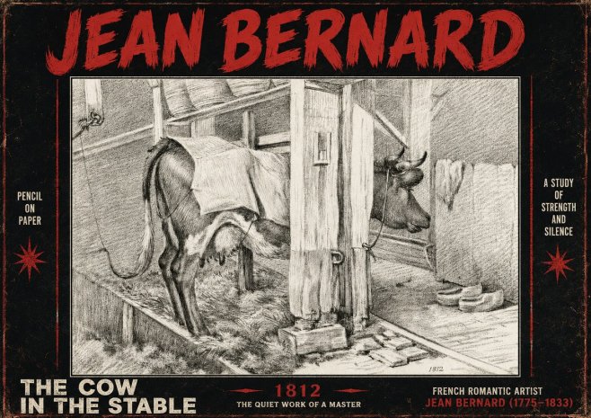 Jean Bernard The Cow in the Stable No4 - Plakat