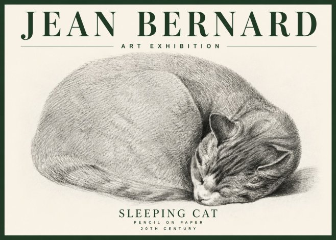 Jean Bernard Sleeping Cat IX No4 - Plakat