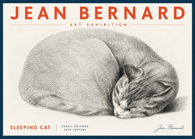 Jean Bernard Sleeping Cat IX No5 - Plakat