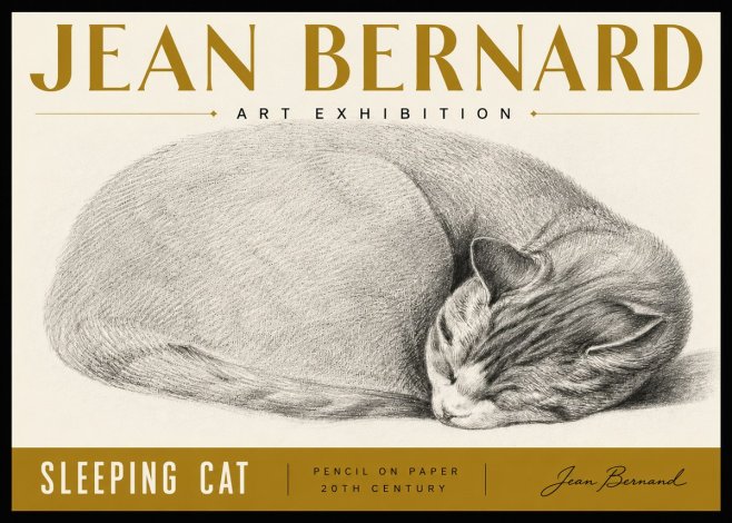 Jean Bernard Sleeping Cat IX No6 - Plakat
