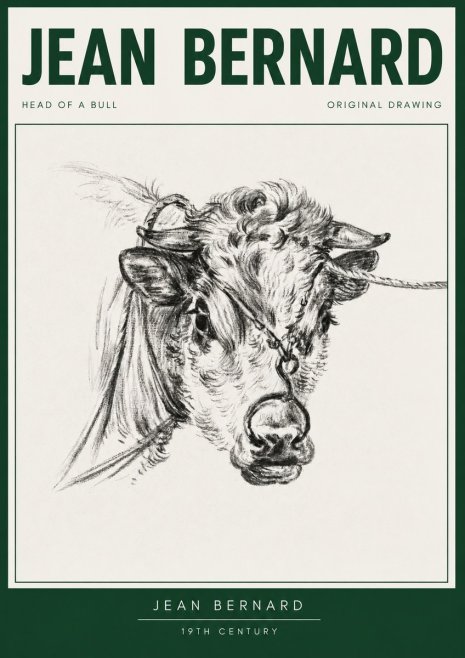 Jean Bernard Head of a Bull No3 - Plakat