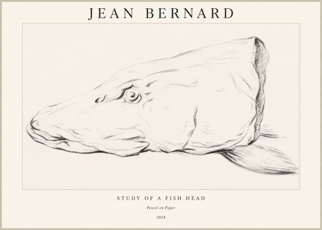 Jean Bernard Study of a Fish Head No1 - Plakat