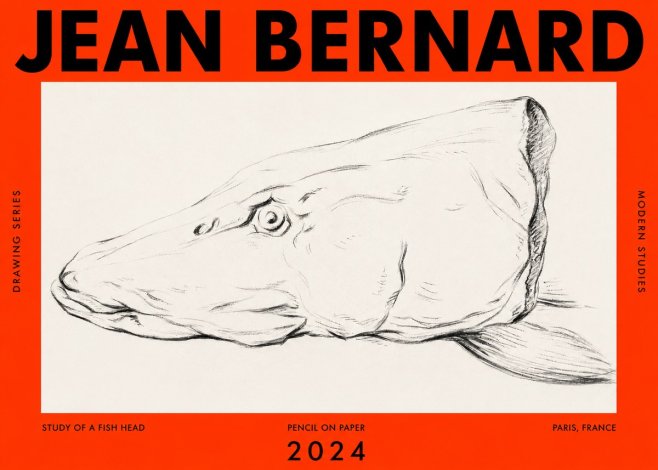 Jean Bernard Study of a Fish Head No2 - Plakat