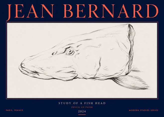 Jean Bernard Study of a Fish Head No3 - Plakat