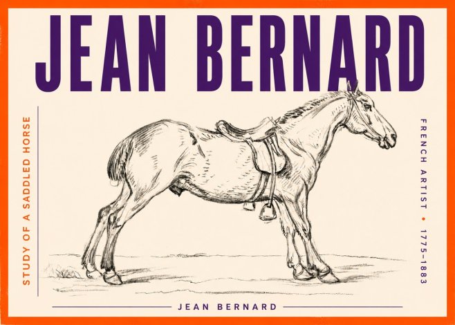 Jean Bernard Study of a Saddled Horse No3 - Plakat