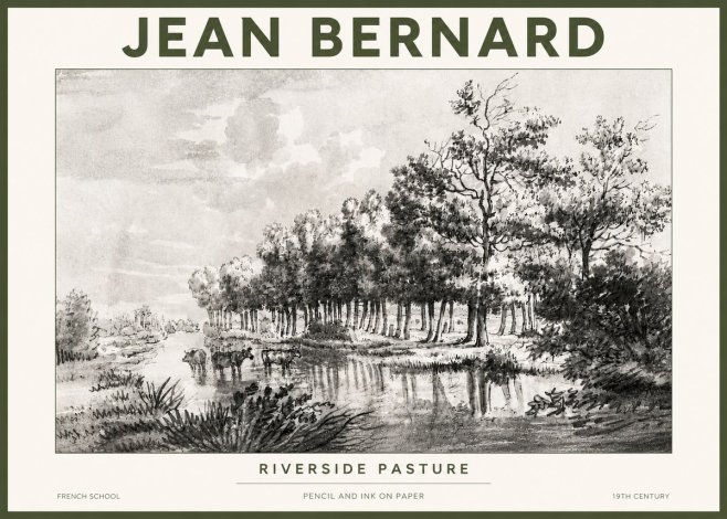 Jean Bernard Riverside Pasture No4 - Plakat