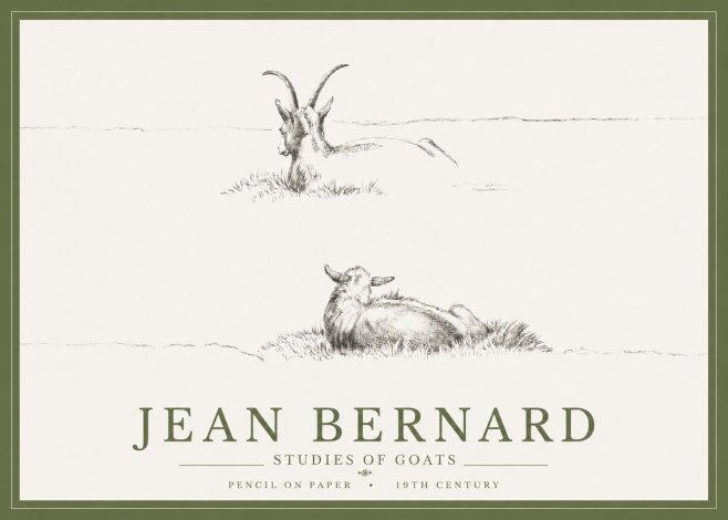 Jean Bernard Two Goats Resting No5 - Plakat