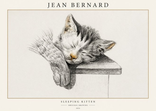 Jean Bernard Sleeping Kitten No1 - Plakat