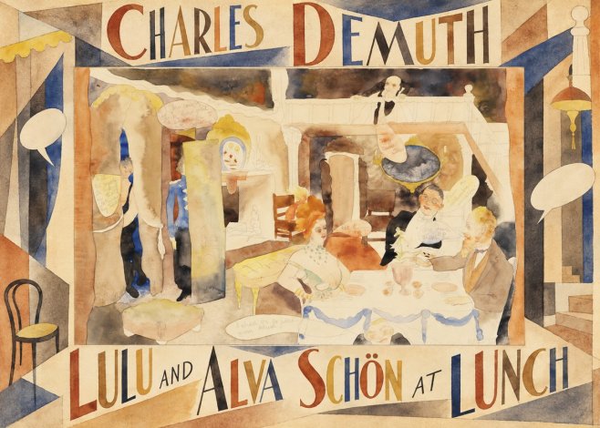 Charles Demuth Lulu and Alva Schön at Lunch No6 - Plakat