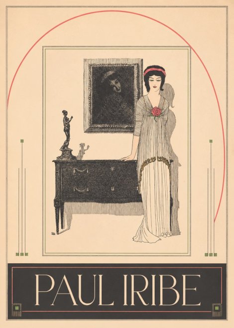 Paul Iribe Woman with Rose No3 - Plakat