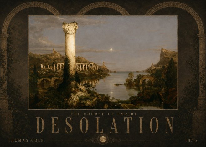 Thomas Cole The Course of Empire: Desolation No6 - Plakat