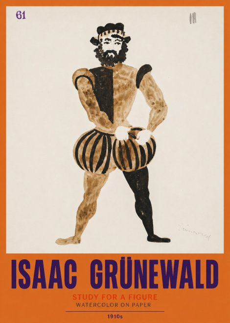 Isaac Grünewald Study for a Figure No2 - Plakat