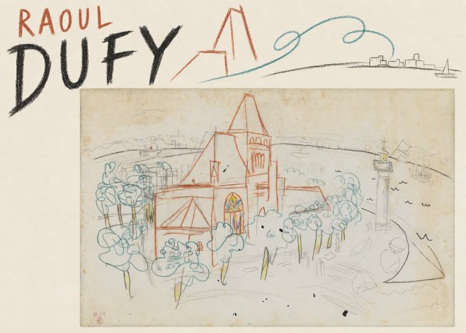 Raoul Dufy Coastal Church and Lighthouse No5 - Plakat