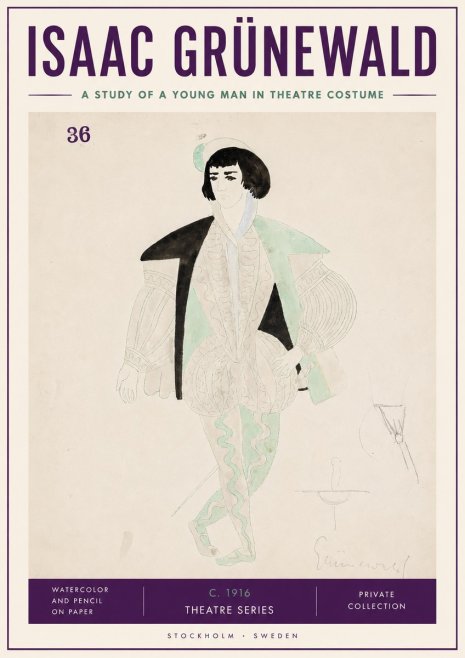 Isaac Grünewald A Study of a Young Man in Theatre Costume No3 - Plakat