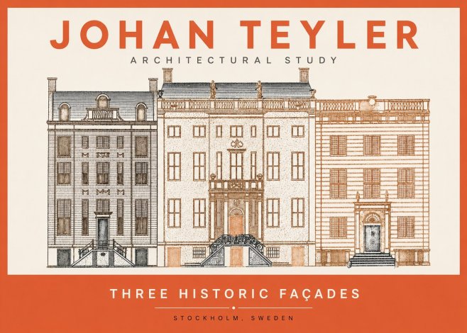 Johan Teyler Architectural Study - Three Historic Façades No2 - Plakat