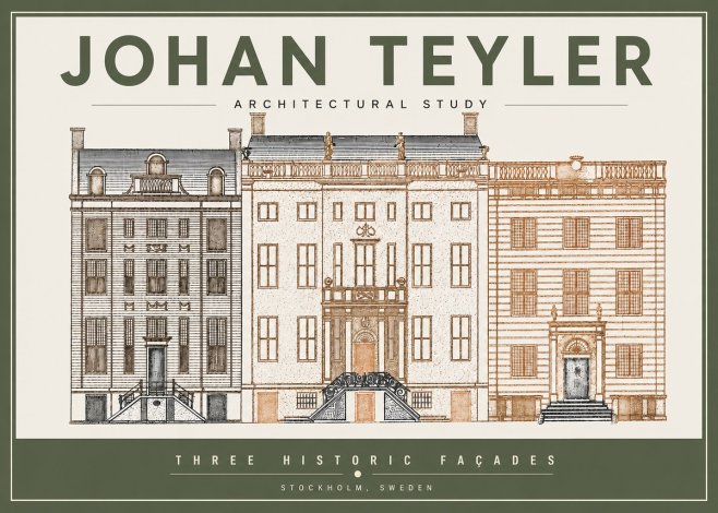 Johan Teyler Architectural Study - Three Historic Façades No3 - Plakat
