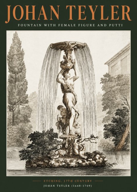 Johan Teyler Fountain with Allegorical Figures No3 - Plakat