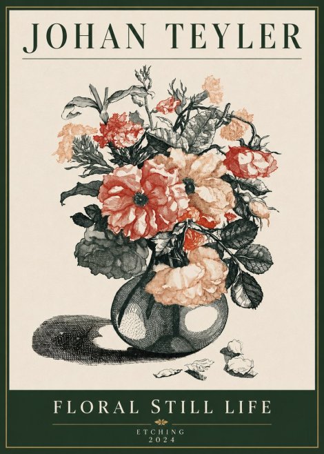 Johan Teyler Floral Still Life I No4 - Plakat