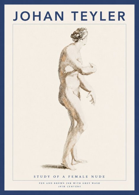 Johan Teyler Study of a Female Nude No3 - Plakat