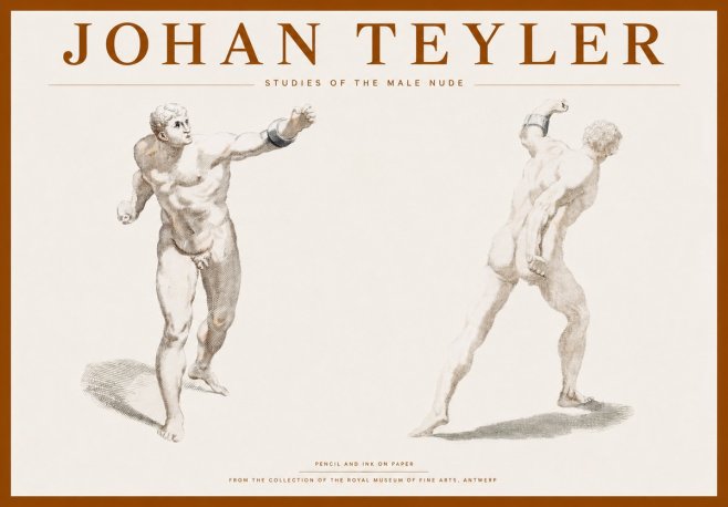 Johan Teyler Studies of the Male Nude No1 - Plakat
