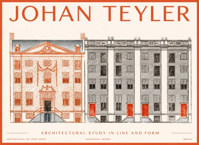 Johan Teyler Architectural Study in Line and Form No1 - Plakat