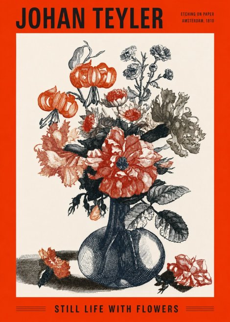 Johan Teyler Still Life with Flowers No2 - Plakat