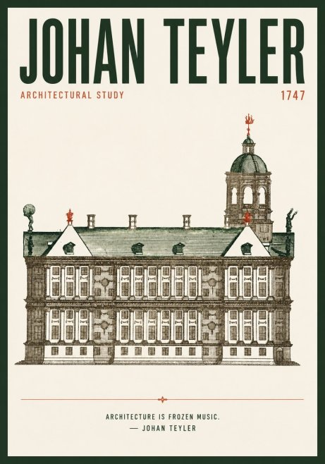 Johan Teyler Architectural Study V No4 - Plakat