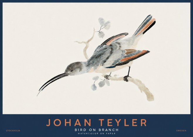 Johan Teyler Bird on Branch I No2 - Plakat