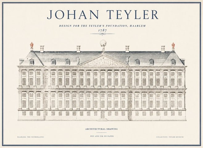 Johan Teyler Haarlem Town Hall - Elevation - 1778 No5 - Plakat