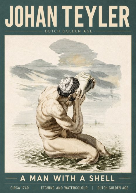 Johan Teyler A Man with a Shell No5 - Plakat