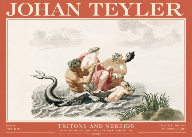 Johan Teyler Tritons and Nereids No4 - Plakat