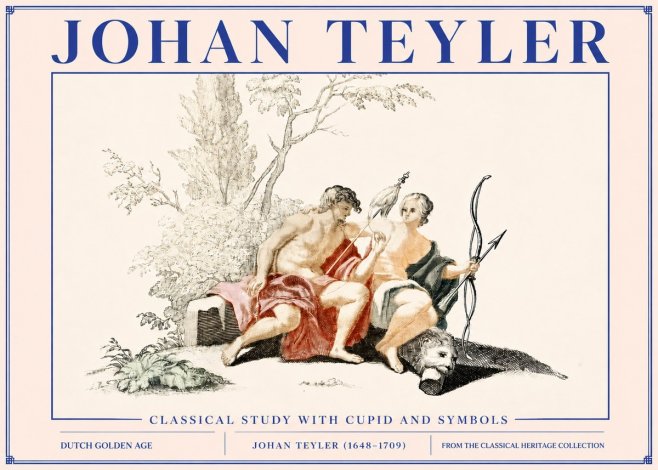 Johan Teyler Classical Study with Cupid and Symbols No3 - Plakat