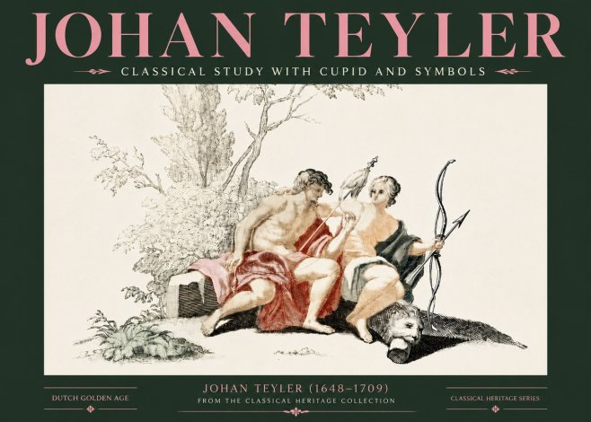 Johan Teyler Classical Study with Cupid and Symbols No4 - Plakat