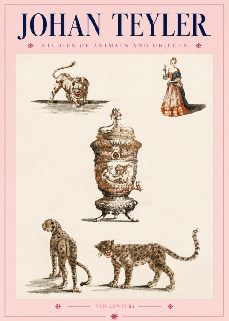 Johan Teyler Studies of Animals and Objects No4 - Plakat