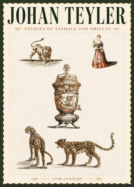Johan Teyler Studies of Animals and Objects No5 - Plakat