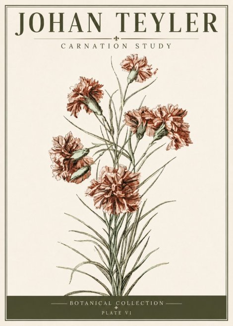 Johan Teyler Carnation Study No6 - Plakat