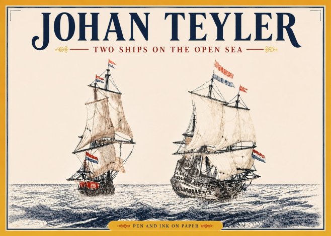 Johan Teyler Two Ships on the Open Sea No5 - Plakat