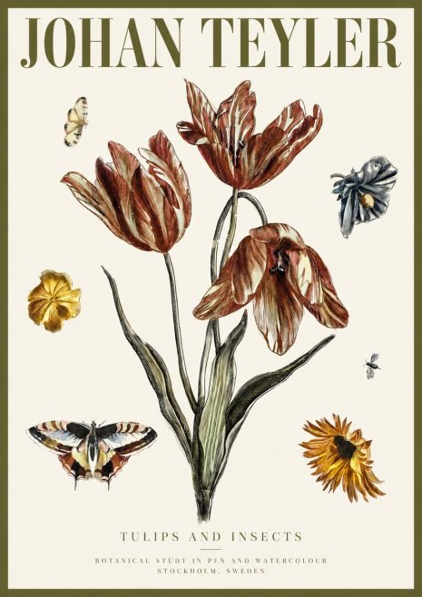 Johan Teyler Tulips and Insects No3 - Plakat