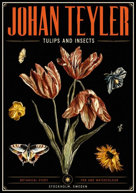 Johan Teyler Tulips and Insects No5 - Plakat