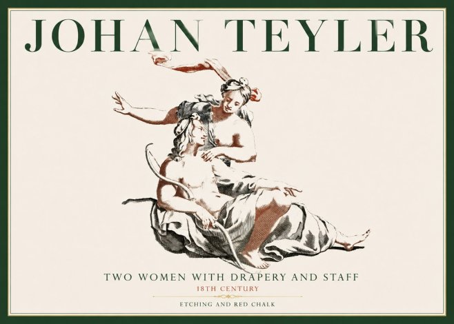 Johan Teyler Two Women with Drapery and Staff No4 - Plakat