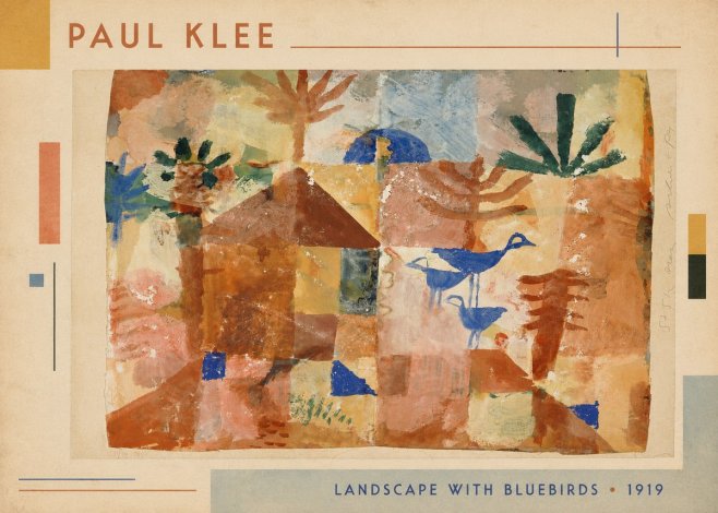 Paul Klee Landscape with Bluebirds No1 - Plakat