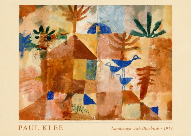 Paul Klee Landscape with Bluebirds No4 - Plakat