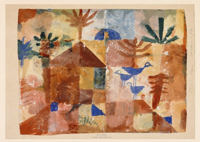 Paul Klee Landscape with Bluebirds No6 - Plakat