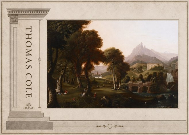 Thomas Cole The Old Mill, Sunset No2 - Plakat