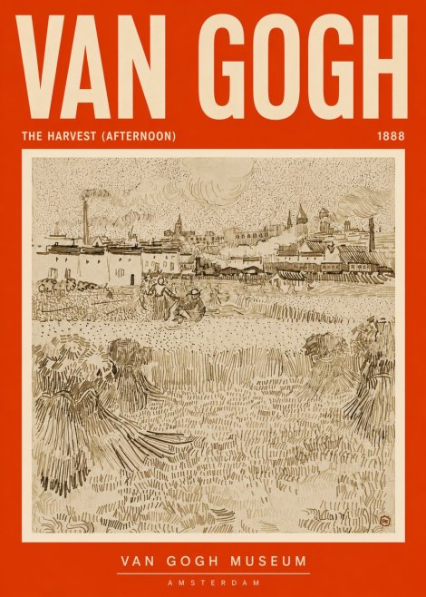 Van Gogh The Harvest (Afternoon) No5 - Plakat