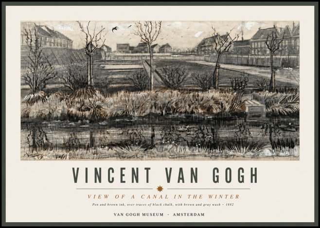 Van Gogh View of a Canal in the Winter No4 - Plakat