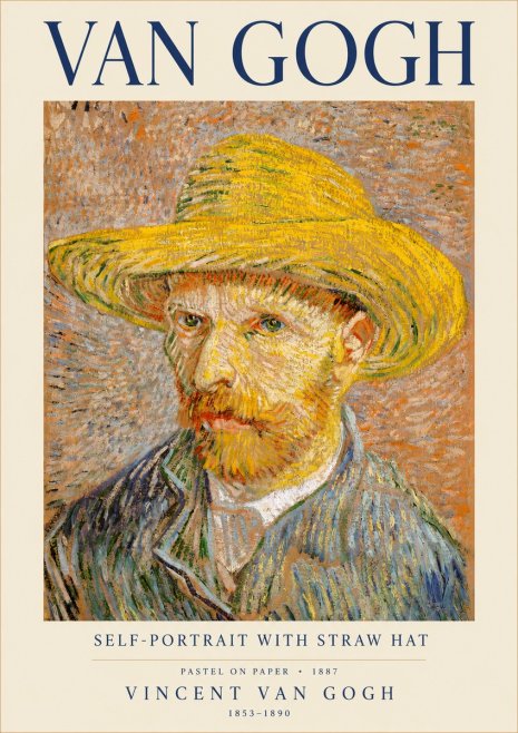 Van Gogh Self-portrait with Straw Hat I No3 - Plakat