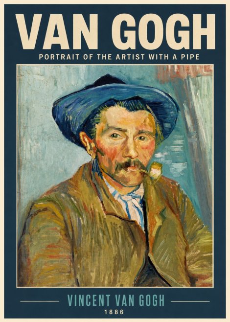 Van Gogh Portrait of the Artist with a Pipe No2 - Plakat